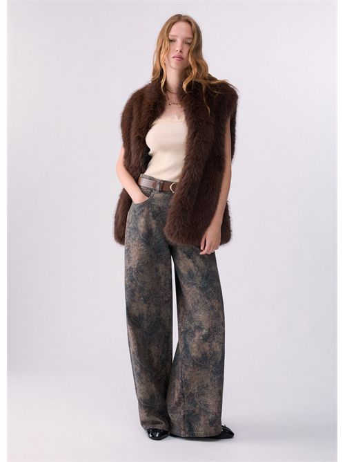 Pantaloni boy con stampa glitter LIU JO | UF6163T684A/L9146